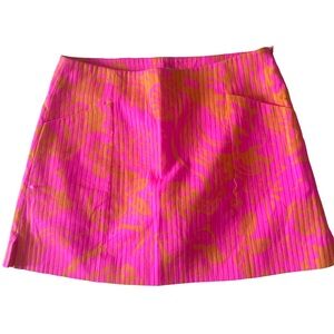 Lilly Pulitzer Pink and Orange Ribbed Mini Skirt